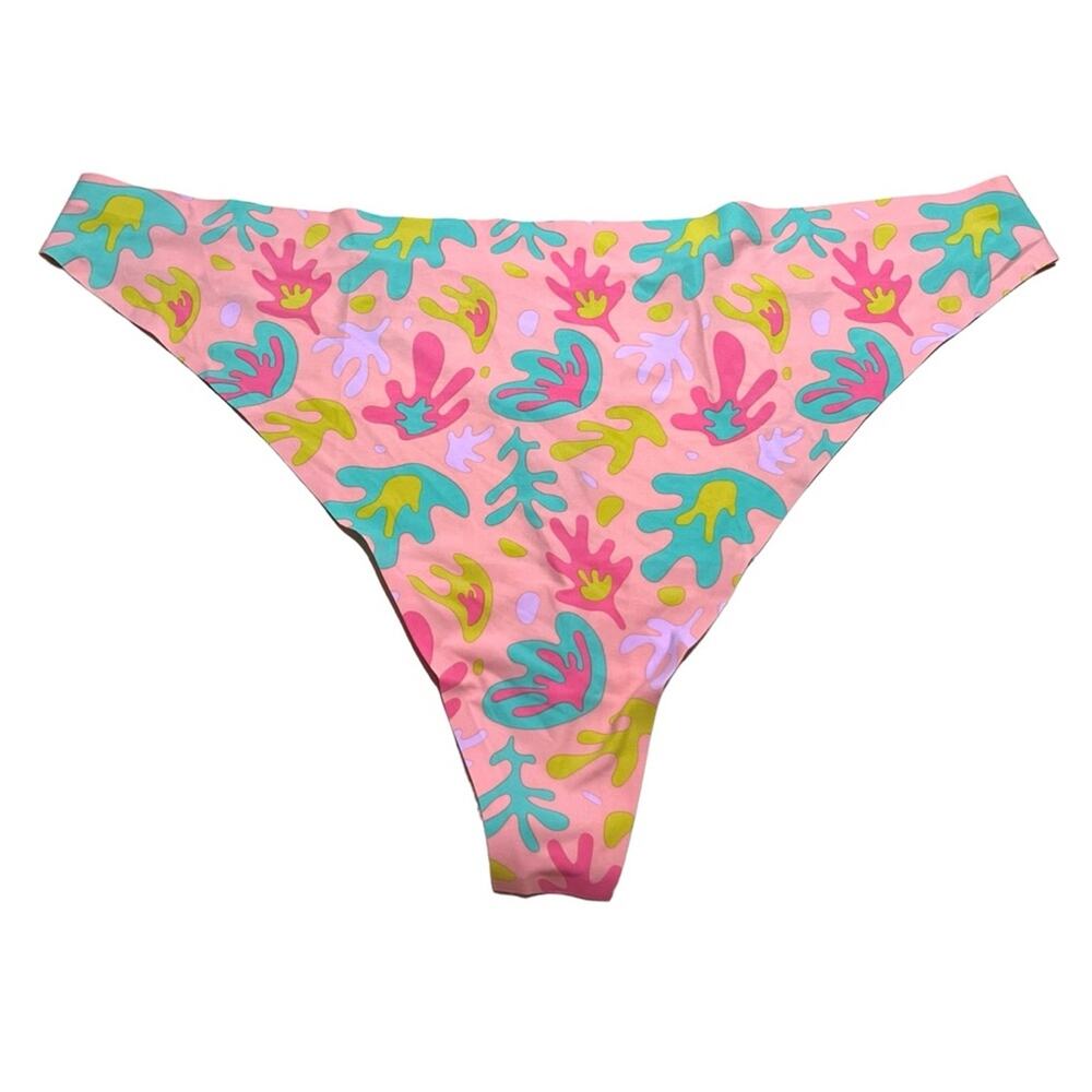Cheek Boss Thong Abstract Foliage Size 4XL